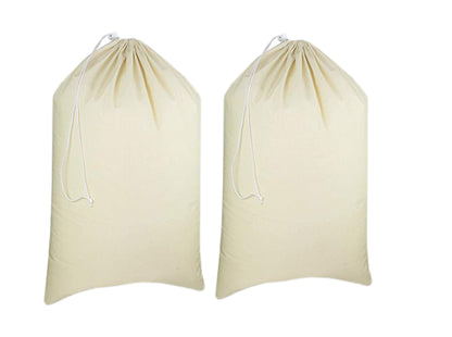 Urban Villa Laundry Bags 2 Pack Canvas Dirty Clothes Travel Laundry Bag|Machine Washable|Reusable College Hostel Liner Bag for Garments with Drawstring Closure - Size 28 x 36 Inches
