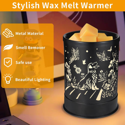 nawaza Metal Wax Melts Warmer 2-in-1 Electric Fragrance Candle Wax Melter and Wax Cubes with LED Light Aromatherapy Essential Oil Burner for Home Office Room Bedroom and Home Décor(Dog)