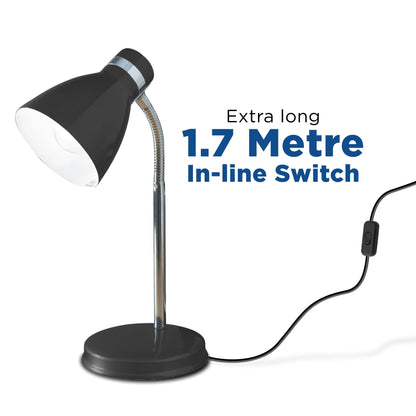 Status Madrid Desk Lamp | Flexible Desk Light | Black Desk Lamp | Study, Office, Bedroom | SDL2011ESBLK16