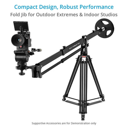 PROAIM 7.2ft Wave Fold Video Camera Jib Crane. 15kg/33lb Payload. 100mm Camera & Tripod Mounting. Quick Dovetail Mechanism. Telescopic Front & Rear Pivot Adjustments (JB-WVFD-01)