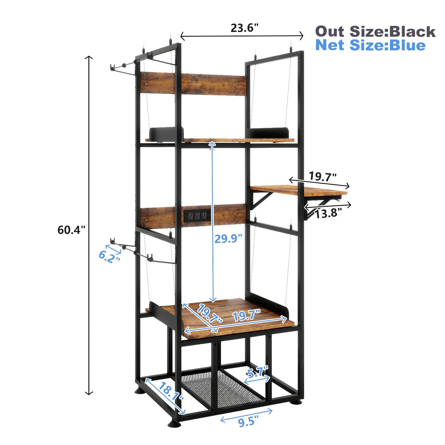 PUNCIA 3-Tier Foldable 3D Printer Stand with Filament Storage, Heavy Duty Rack for FDM SLA Resin 3D Printers and PLA ABS Materials Sturdy 3D Printing Table Perfect for Home Office Workshop Studio