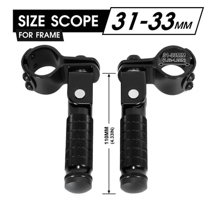 90 Degree Foldable Footpegs M8 Motorcycle Foot Pegs CNC Anti-Skid Footrest Passenger Pedal for Motorbike Mini Bike Dirt Pit Bike (Black)