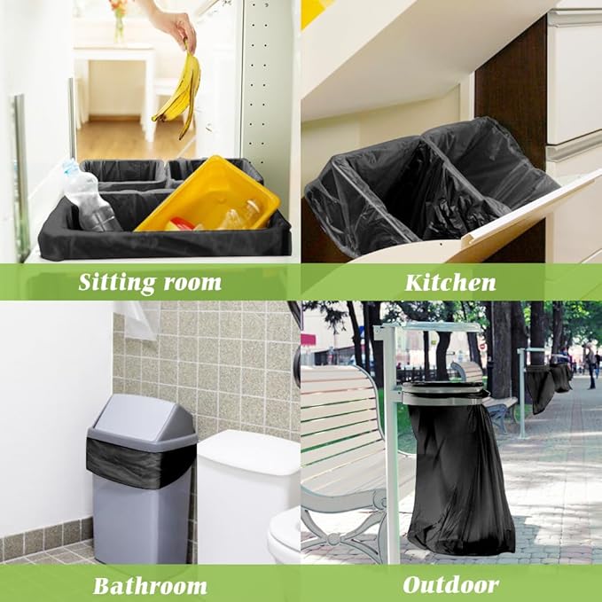 Teivio 10 Gallon 120 Counts Medium Trash Bags Garbage Bags, Bathroom Trash Can