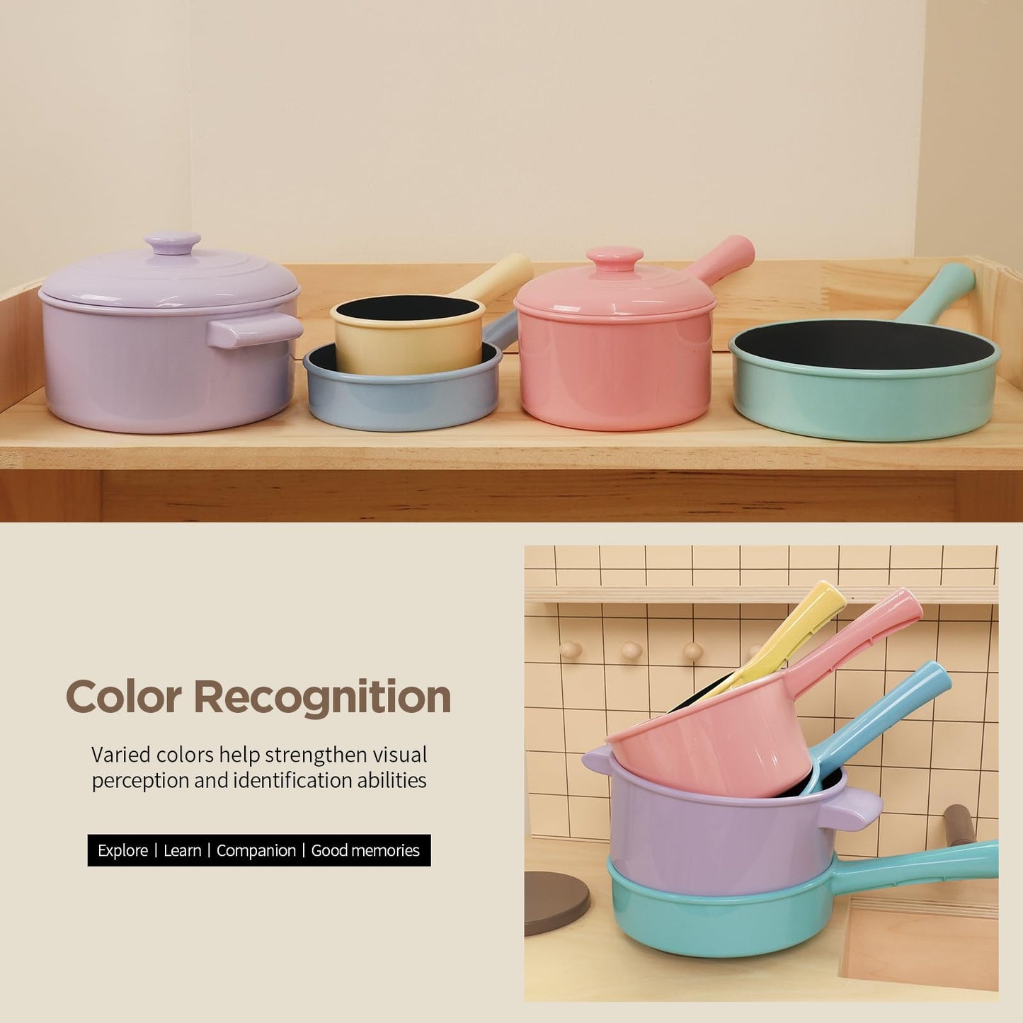 GILOBABY Play Kitchen Accessories, Play Food Sets for Kids Kitchen Playset with Pots and Pans Set, Cooking Utensils, Preschool Learning Education Toys for Toddlers, Birthday Gifts for Girls (Pink)