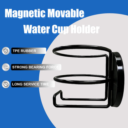 CREAWEA Magnetic Cup Holder, Heavy Duty Metal Drink Holder, 3.46 inch / 8.8cm Strong Magnetic Base for Tractor Mower Truck Car Fridge, Magnet Cup Drink Holder(Side Magnetic)