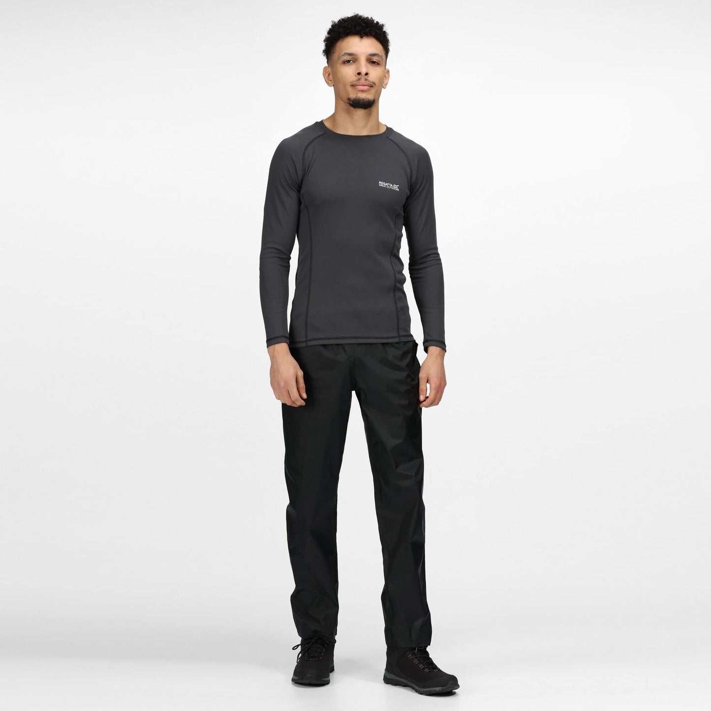 Regatta Men's Pack-it Waterproof Outdoor Overtrousers & Pack-Away Bag Hiking Lightweight Breathable Black