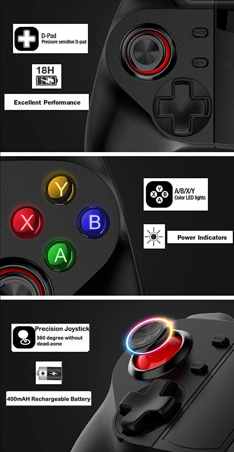 TECGAMER Mobile Game Controller, Wireless Bluetooth Gamepad Joystick Multimedia Game Controller Compatible with Android Windows PC, Perfect for the most games-NO SUPPORTING IOS 13.4 or above