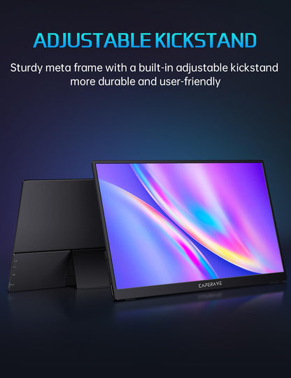 Portable Monitor for Laptop, Ultra Slim 15.6'' 1080P FHD Travel Monitor with Kickstand & Speaker, USB C HDMI, Gaming External Screen for Computer Laptop PC Mac Phone Xbox Switch PS5/4