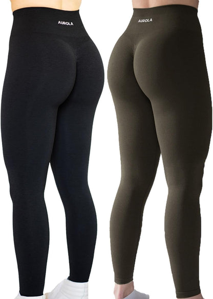 AUROLA Workout Leggings for Women Seamless Scrunch Tights Tummy Control Gym Fitness Girl Sport Active Yoga Pants