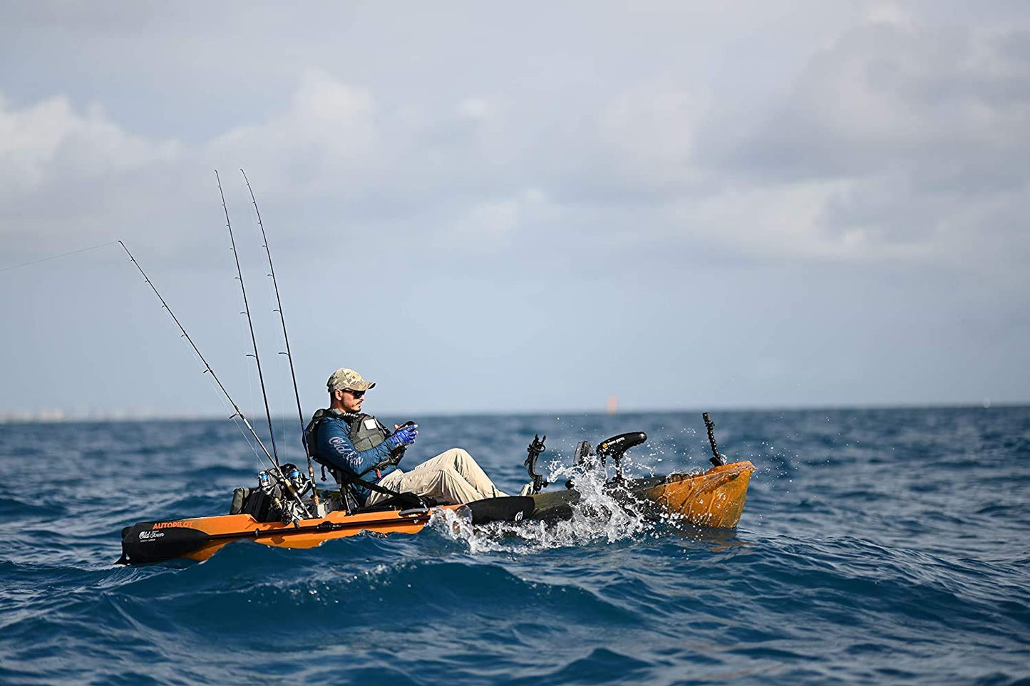 Old Town Sportsman AutoPilot 120 Motorized Fishing Kayak with Minn Kota Trolling Motor (Ember Camo)