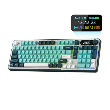 RK ROYAL KLUDGE S98 Mechanical Keyboard w/Smart Display & Knob, Top Mount 96% Wireless Mechanical Keyboard BT/2.4G/USB-C, Hot Swappable, Software Support, Creamy Sounding, 98 Keys