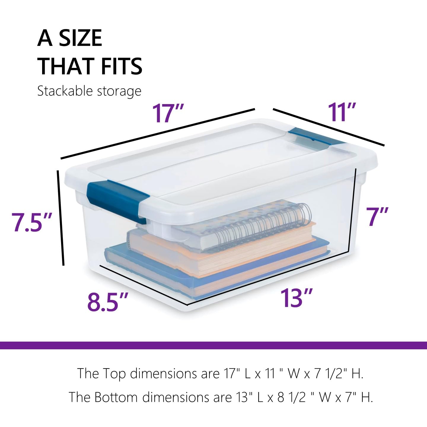 Tribello Clear Plastic Storage Bins with Lids Stackable Storage Bins (15 Quart)