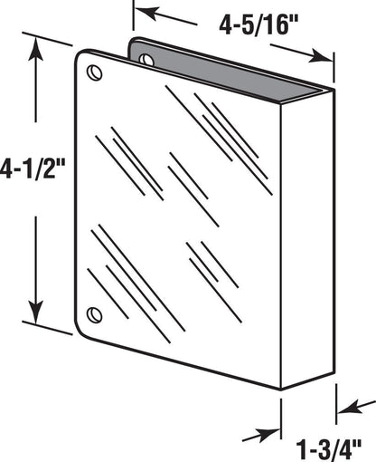 Prime-Line U 9492 Stainless Steel Lock and Door Reinforcement Plate for 1-3/4 In. Thick Doors, Stainless Steel Finish (Single Pack)