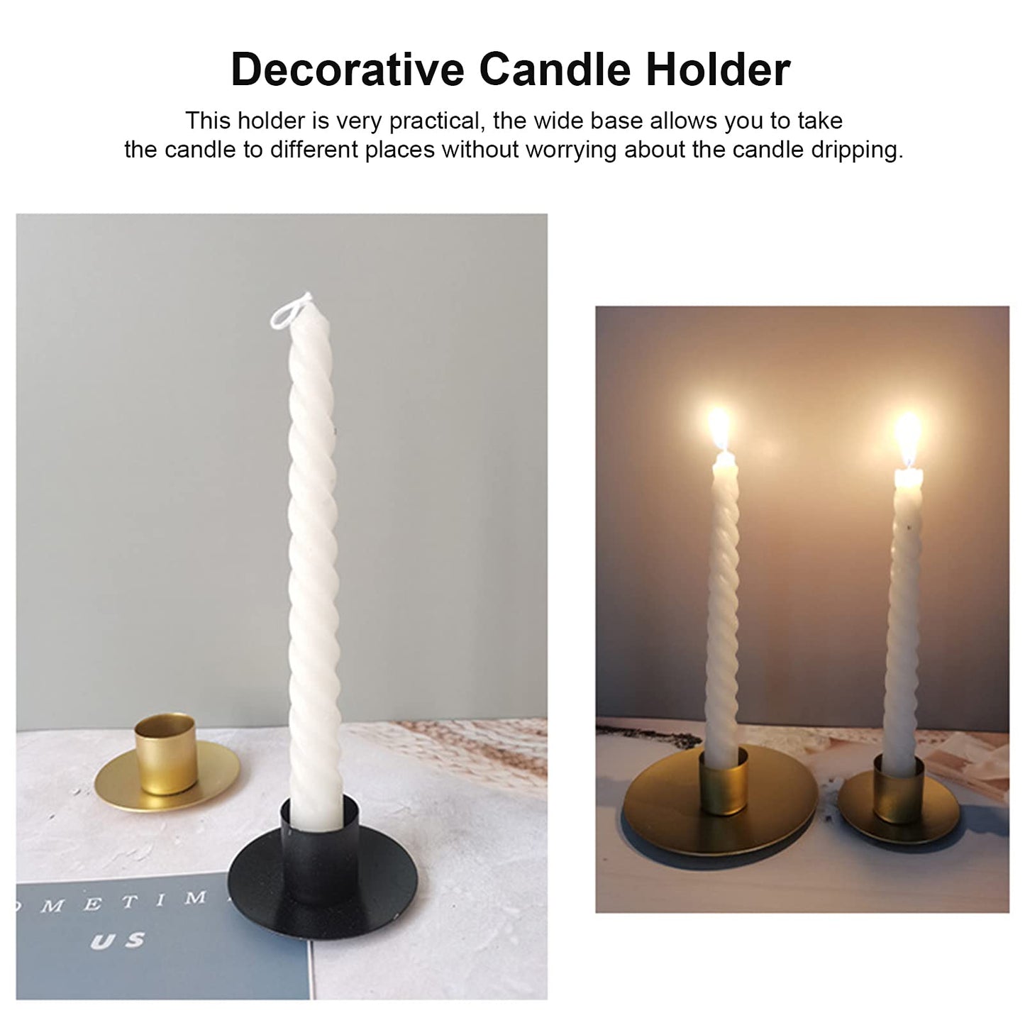 Candlestick Holders Retro Iron Candle Holder Stand Candlelight Stand Single-Head Candlelight Holder for Dining Room Table Decoration[Small] Candelabras