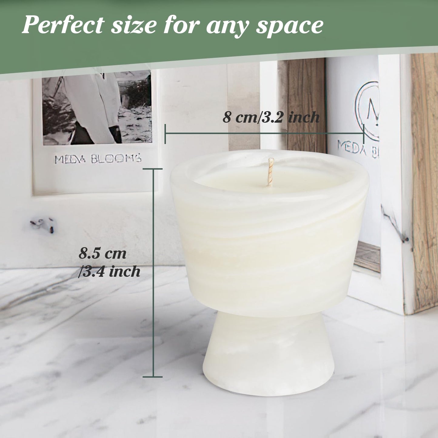 Translucent Stone Candle | Hanndcrafted Marble Container |Warm Glow Home Decor |1 Set | Soy Wax | Non-Toxic | Reusable Keepsake Container | Story of Stone |Unique Gift