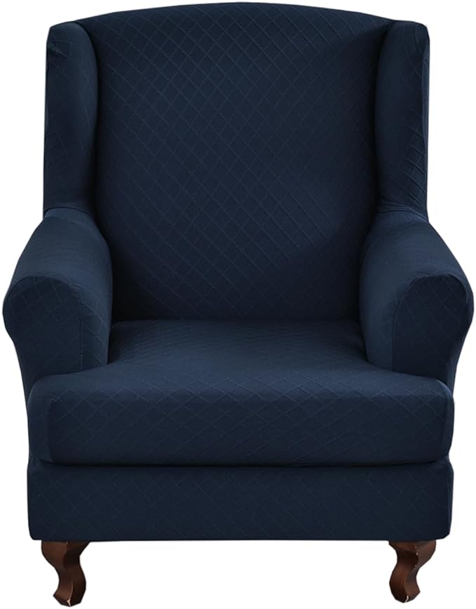 KRFOONN Stretch Wing Chair Slipcovers Printed 2 Piece Wingback Chair Covers