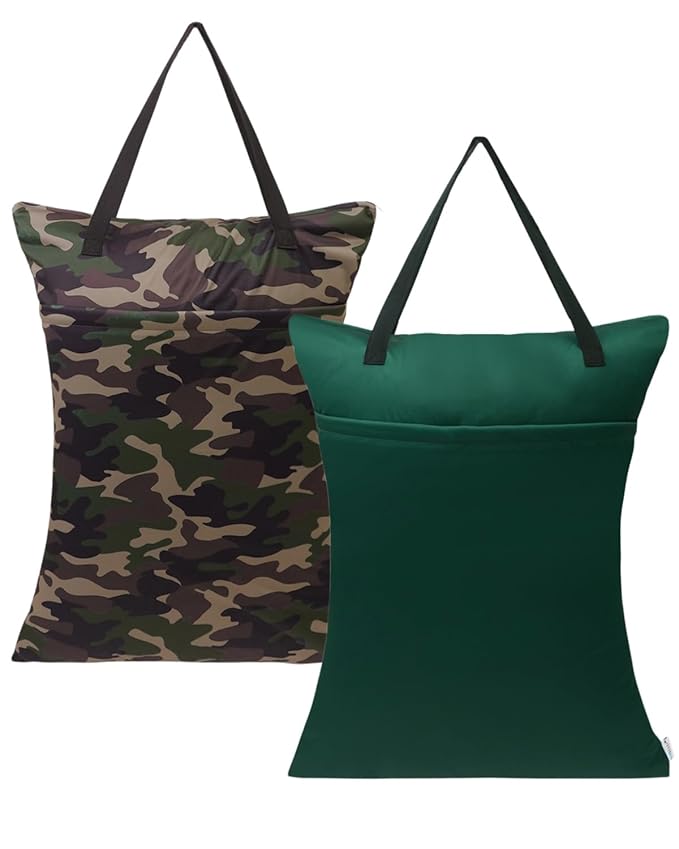 ALVABABY 2 Pack Large Wet Dry Bag Waterproof Hanging Cloth Diaper