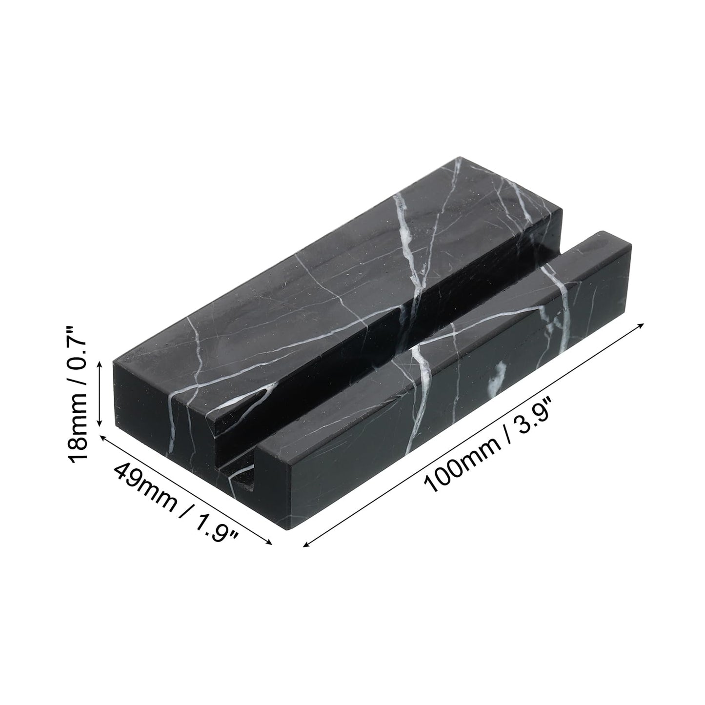 PATIKIL Business Card Holder for Desk, Marble Business Card Holders Stone Card Stand Organizer Cards Display for Office Exhibition, Black