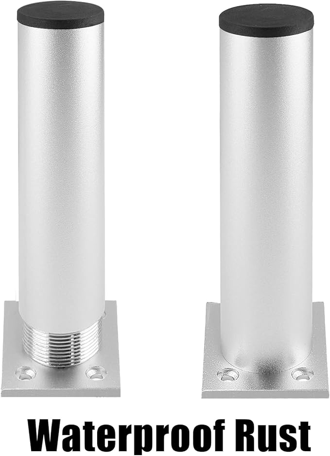 Set of 4 Furniture Legs 6 Inch, Adjustable Aluminum Alloy Cabinet Legs