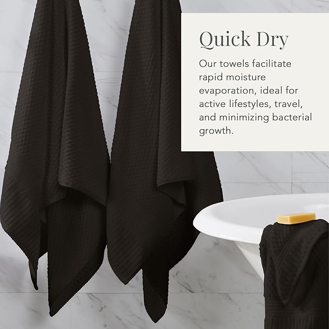 NY Loft 100% Cotton Towel Set 6 Piece | Super Soft & Absorbent Quick-Dry 2 Bath