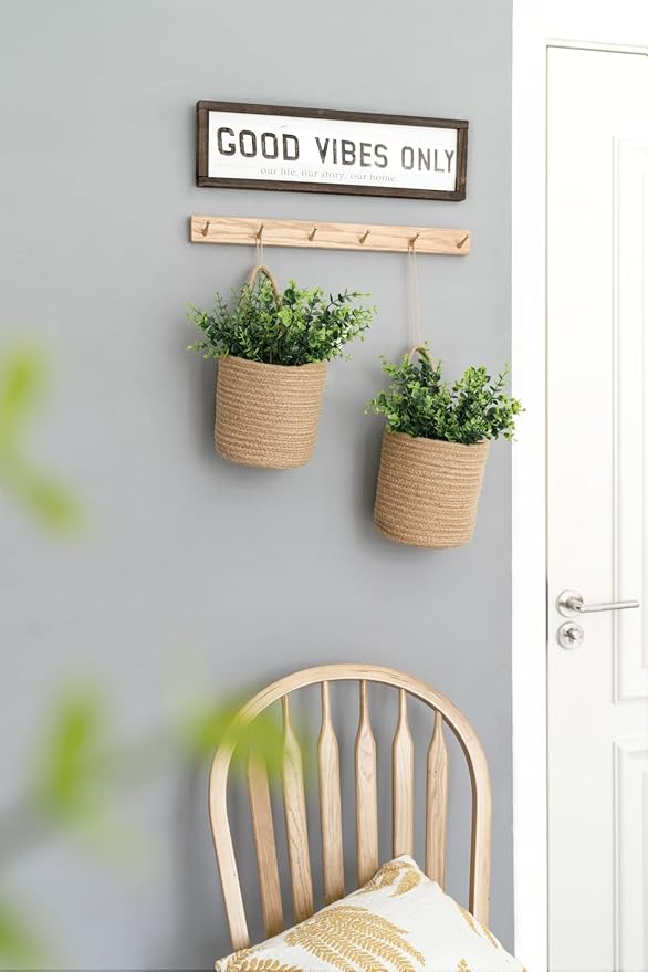 Dahey 2 Pack Wall Hanging Rope Basket