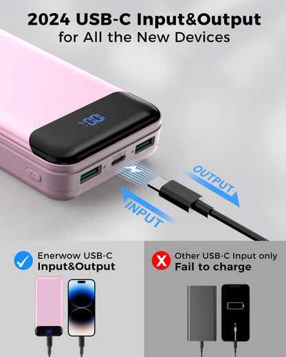 Portable Charger Power Bank 40000mAh Powerbank PD 30W and QC 4.0 Fast Charging External Battery Pack with USB-C LED 3 Outputs & 2 Inputs Portable Charging for iPhone 15 14 13 pro, Samsung