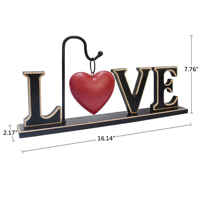 Wood Love Sign Freestanding Letters Cutout Wooden Words Block Mother's Day Home Decor Mantle Mantel Fireplace - Decorative Tabletop Centerpiece Rustic Christmas Wedding Valentine's Day Party Decoration