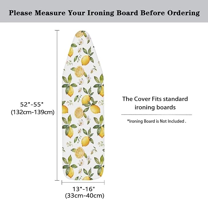 Lemon Ironing Board Cover Standard Size Iron Board Cover, Stain Resistant