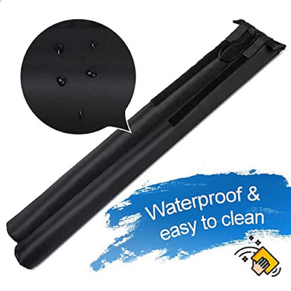 MAXTID Large Door Draft Stopper for Bottom of Doors 36” Under Door Sweep Noise Blocker Black Gap Stoppers Adjustable Doors Seal Sweep Guard Draft, Window Breeze Stoppers, Home Essentials Gadgets