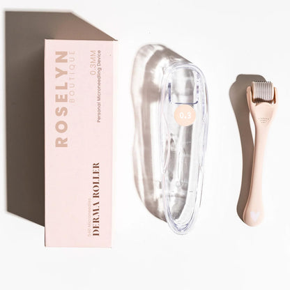 ROSELYNBOUTIQUE Derma Roller for Hair Beard Facial Skin Face 540 Titanium Microneedle - At-Home Beauty Instrument - Holiday Gift for Men Women