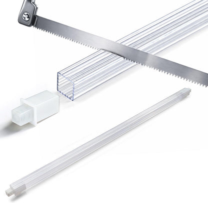 24 Inch Clear Acrylic Towel Bar Replacement Rod for Black Ceramic Holder, Square Spring Loaded Adjustable Insert, Transparent Plastic Bathroom Shower Towel Rack Pole, Cut to Fit, Easy Install