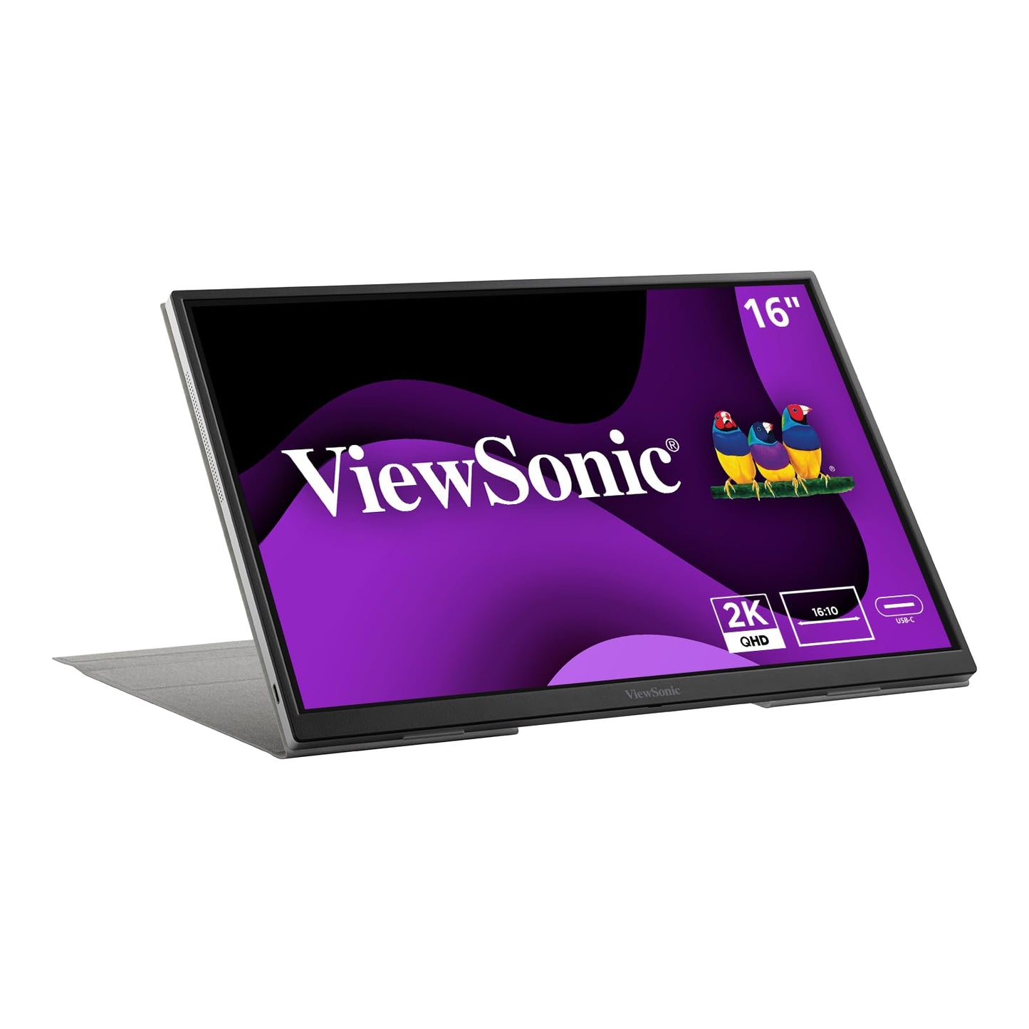 ViewSonic VG1655 15.6 Inch 1080p Portable Monitor with 2 Way Powered 60W USB C, IPS, Eye Care, Dual Speakers, Built-in Stand with Magnetic Cover