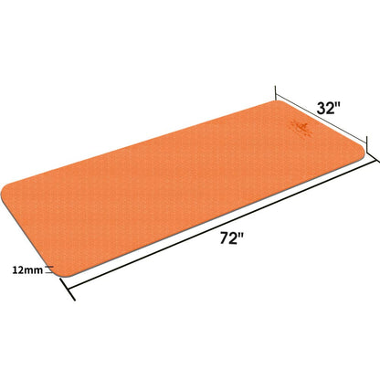 Hatha Yoga Extra Thick TPE Yoga Mat - 72"x 32" Thickness 1/2 Inch -Eco Friendly SGS Certified - With High Density Anti-Tear Exercise Bolster For Home Gym Travel & Floor Outside