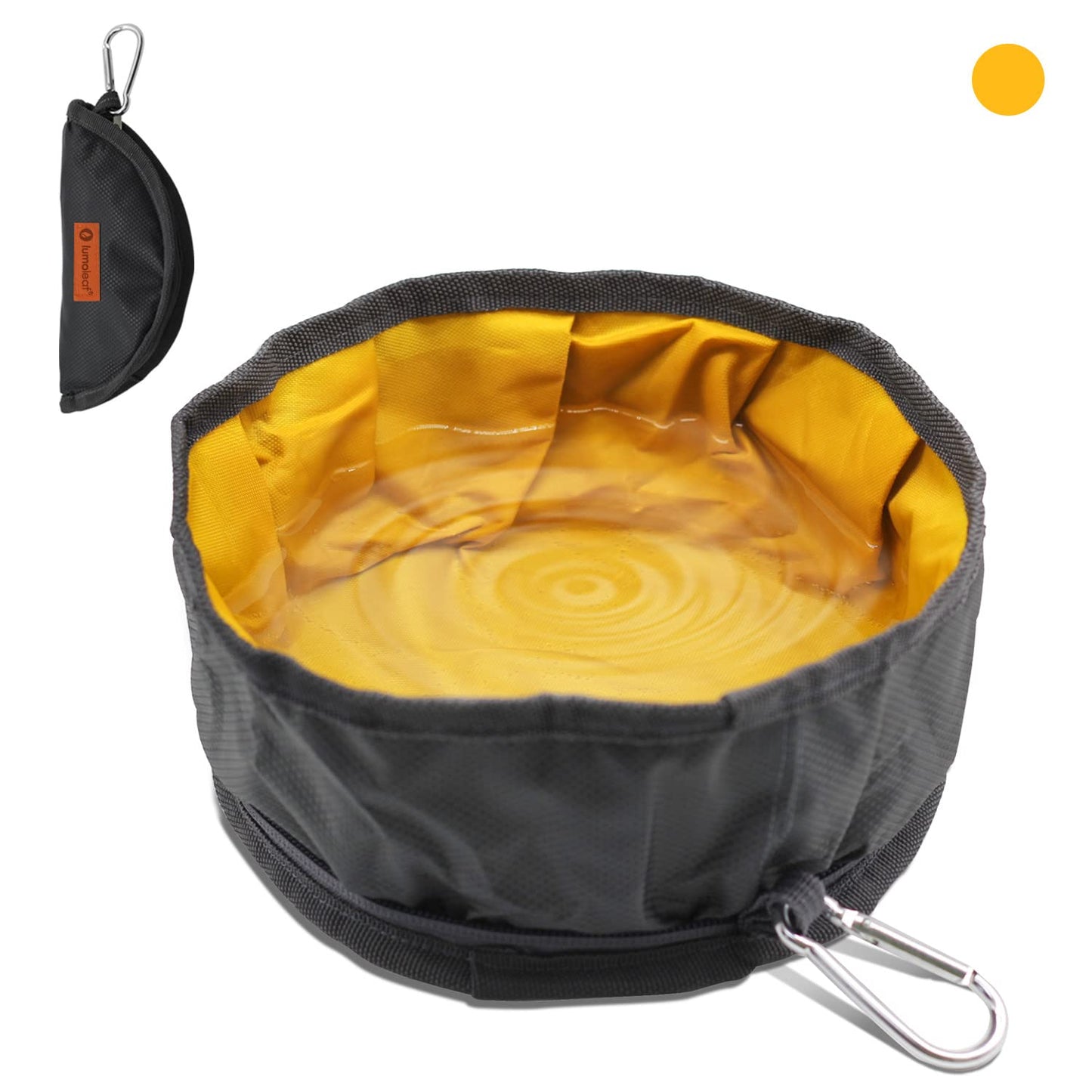 LumoLeaf Collapsible Dog Travel Bowl, 2 Packs Large 68oz/80oz Lightweight Foldable Bowl, Water and Food Bowls for Pets Dogs Cats with Zipper (8+10 Cups)
