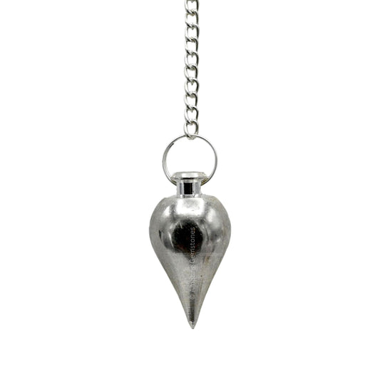 Amazing Gemstone Healing Metal Pendulums for Divination, Silver Cone Steel Copper Pendulum High Energy Pendulo de Bronce Pendulos de Mesa MP1