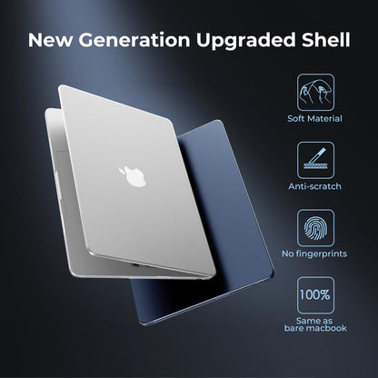 EooCoo Compatible with MacBook Air 13 inch Case 2025 M4 2024 M3 2022 M2 Hard Shell for Mac Book Air 13.6" A3240 A3113 A2681 Matte Midnight Cover [Original Midnight] Ultra-thin Invisible Translucent