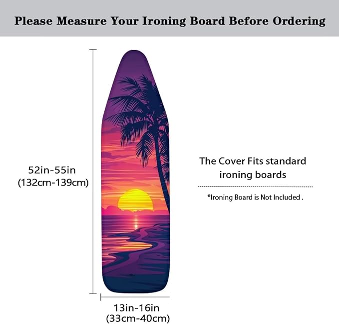 Sprowallow Palm Tree Ironing Board Covers and Pad Elastic Edge, Scorch