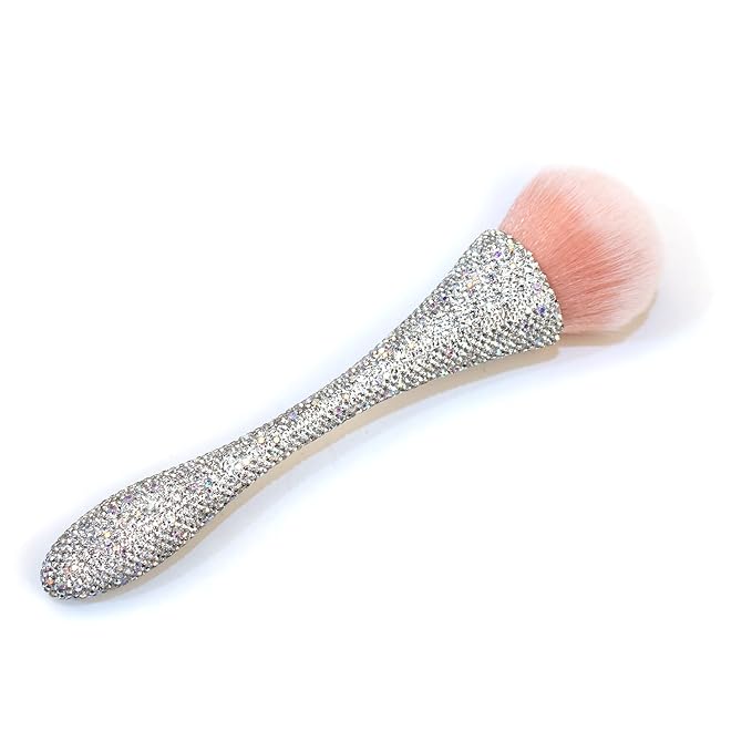 WOKOTO 1pcs White Shiny Rhinestone Nail Art Dust Brushes