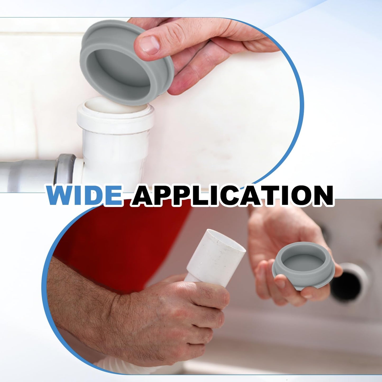 uxcell Silicone Rubber Plug, High Temp Round Hole Plug Waterproof Rubber Stopper Pipe End Caps Fit 41.3mm/1.63" for Bathtub Bottle Sealing, Grey