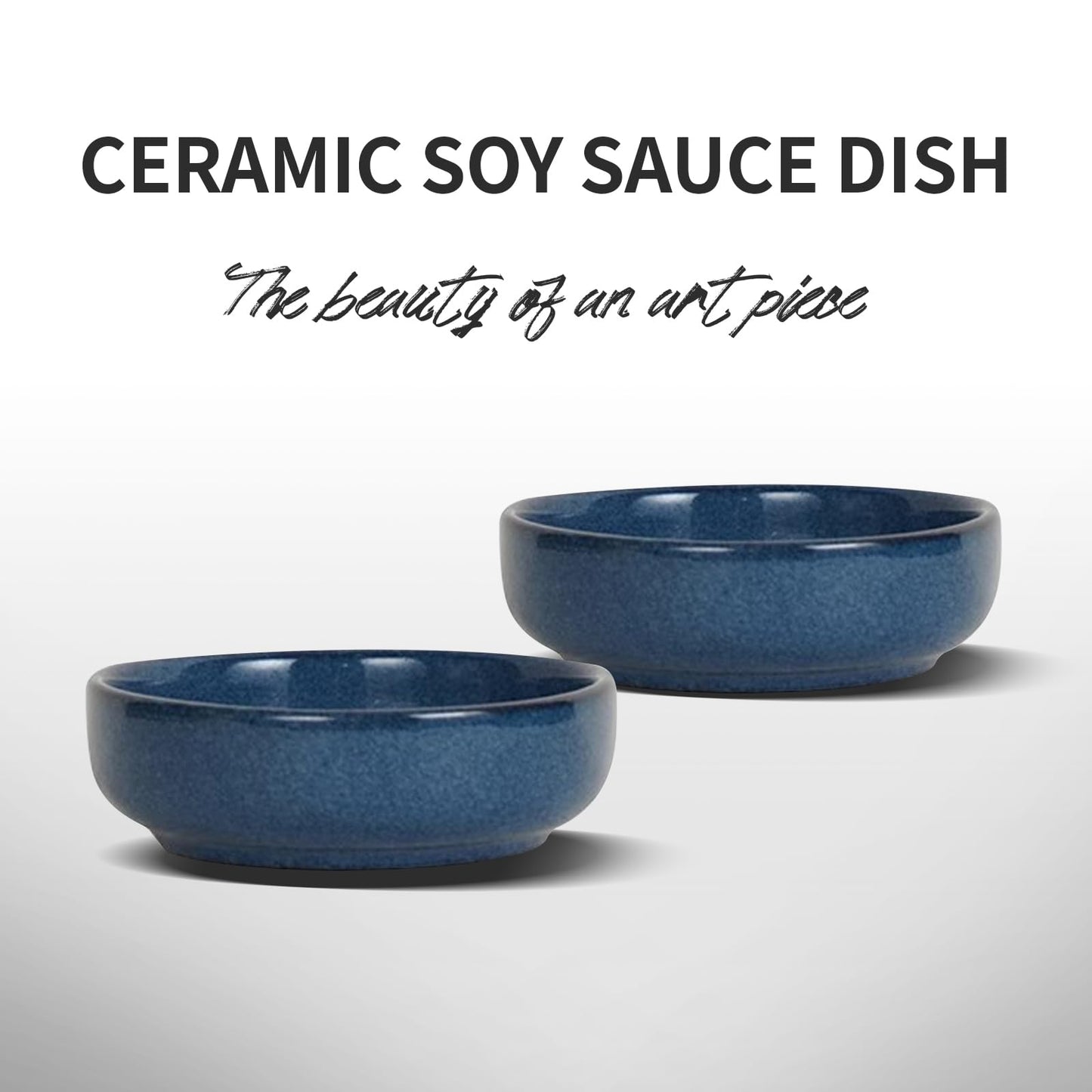Fitzkor 3.25 Inch- Set of 6 Dipping Bowls, Ceramic Soy Sauce Dipping Dish set, Chip and Dip bowl, Serving bowl for side dish, Mini Appetizer Plates for Condiment Sushi Ketchup