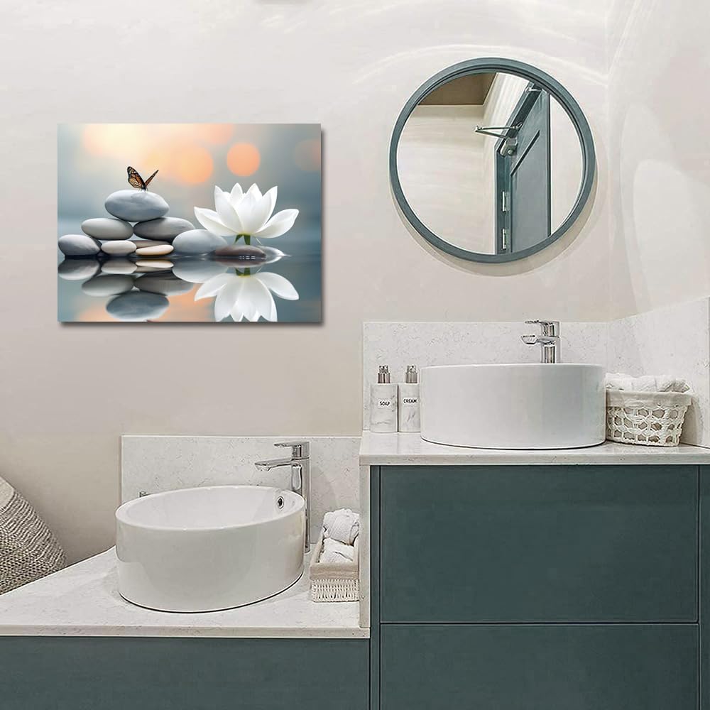 LAIART Lotus Zen Canvas Print Wall Art Modern Artwork Wall Decor