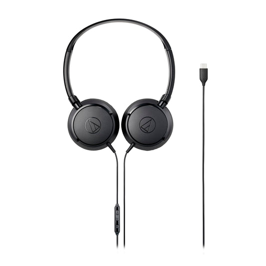Audio-Technica ATH-S120C-BK USB-C Headphones, Black