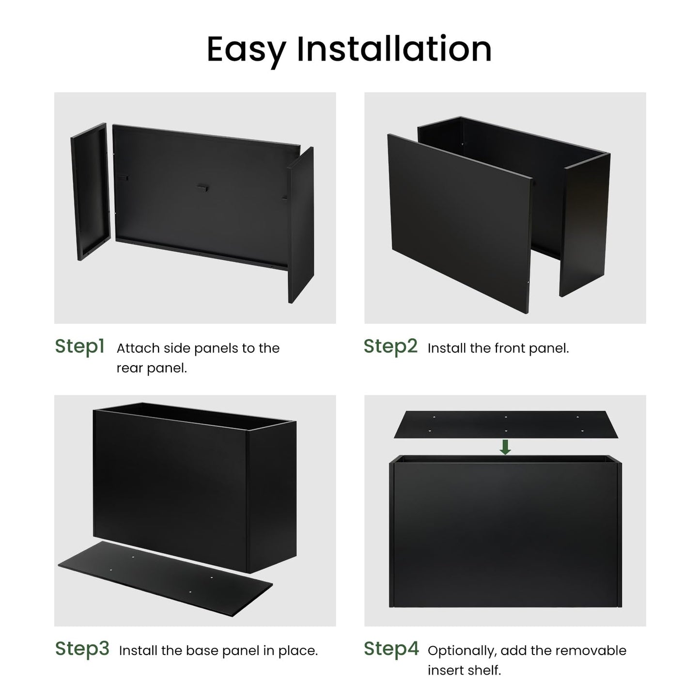 Talustool Heavy Duty Steel Raised Planter Box 30”x12”x24 with Adjustable Shelf - Rust-Resistant Large Indoor/Outdoor Garden Container, 6 Drainage Holes, Reinforced Metal for Patio, Balcony, Deck