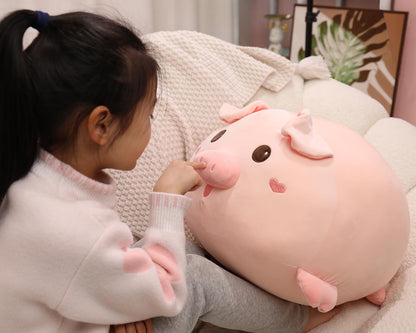 YESGIRL 20.5 inch Super Soft Pig Plush Pillow, Adorable Stuffed Animal Toy, Chubby Kawaii Pig Plushie for Boys Girls, Cute Room Decor Fat Animals Pillow, Kids Gifts for Birthday,Valentine,Christmas
