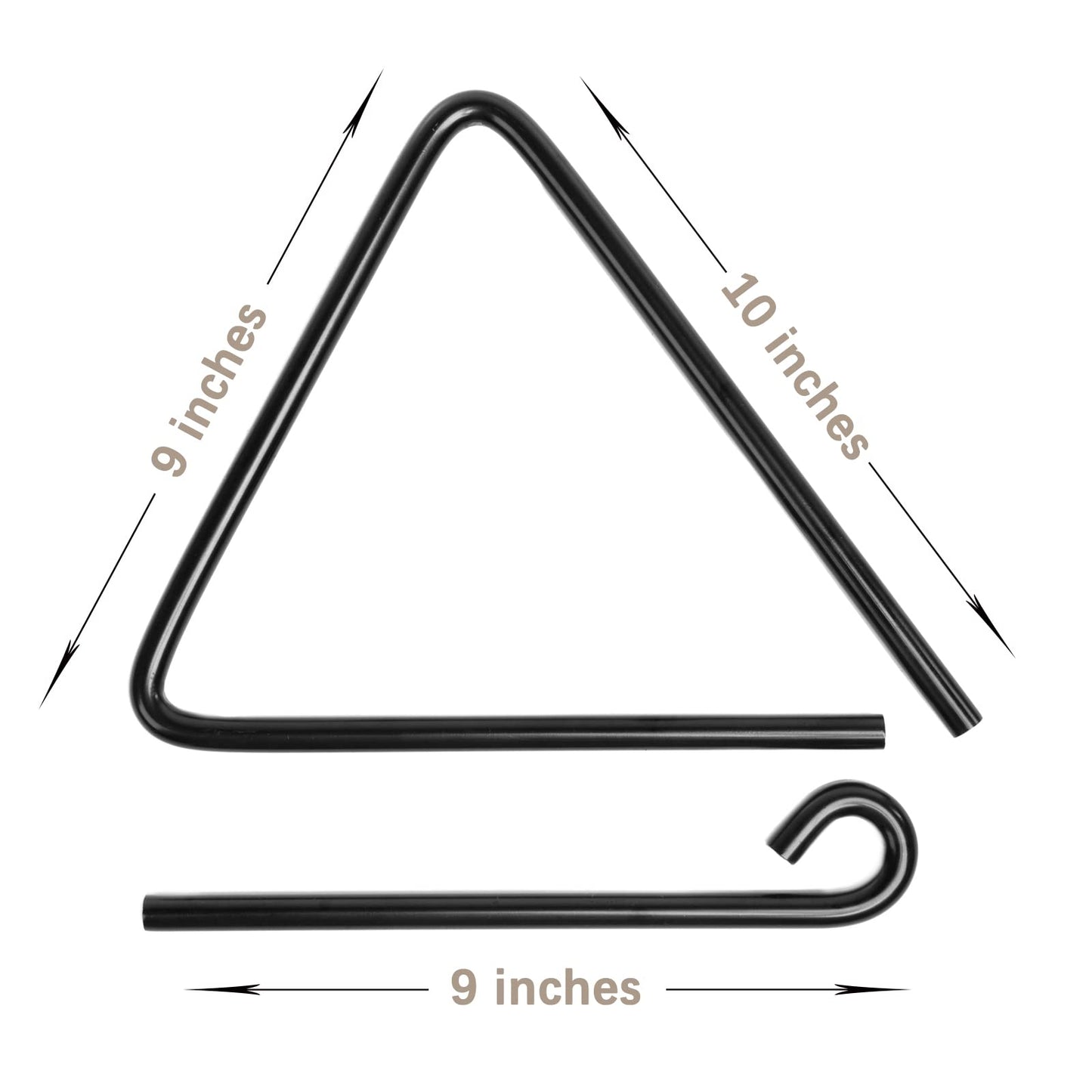 9 Inch Triangle Dinner Bell With Striker - Outdoor/Indoor Steel Bell With Mounts
