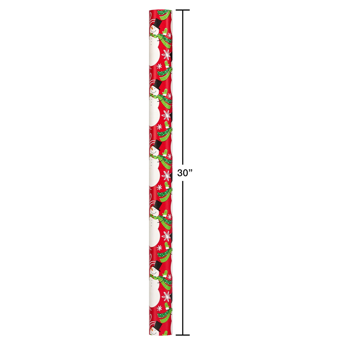 American Greetings Jumbo Reversible Christmas Wrapping Paper Roll, Red and White Holiday Gift Wrap (175 sq. ft., 1 Extra Large Roll-30 in. x 70 ft.) Plaid and Snowmen
