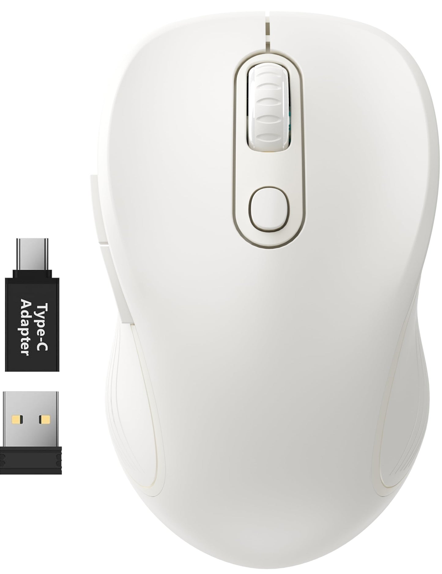 WisFox 2.4G Wireless Mouse for Laptop, Ergonomic Computer Mouse with USB Receiver and 3 Adjustable Levels, 6 Button Wireless Mice for Windows Mac PC Notebook (Grey)