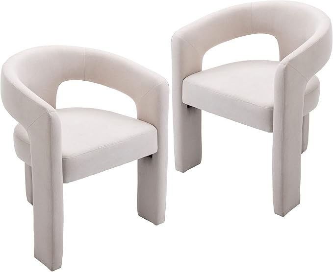 VESCASA Linen Barrel Dining Chair
