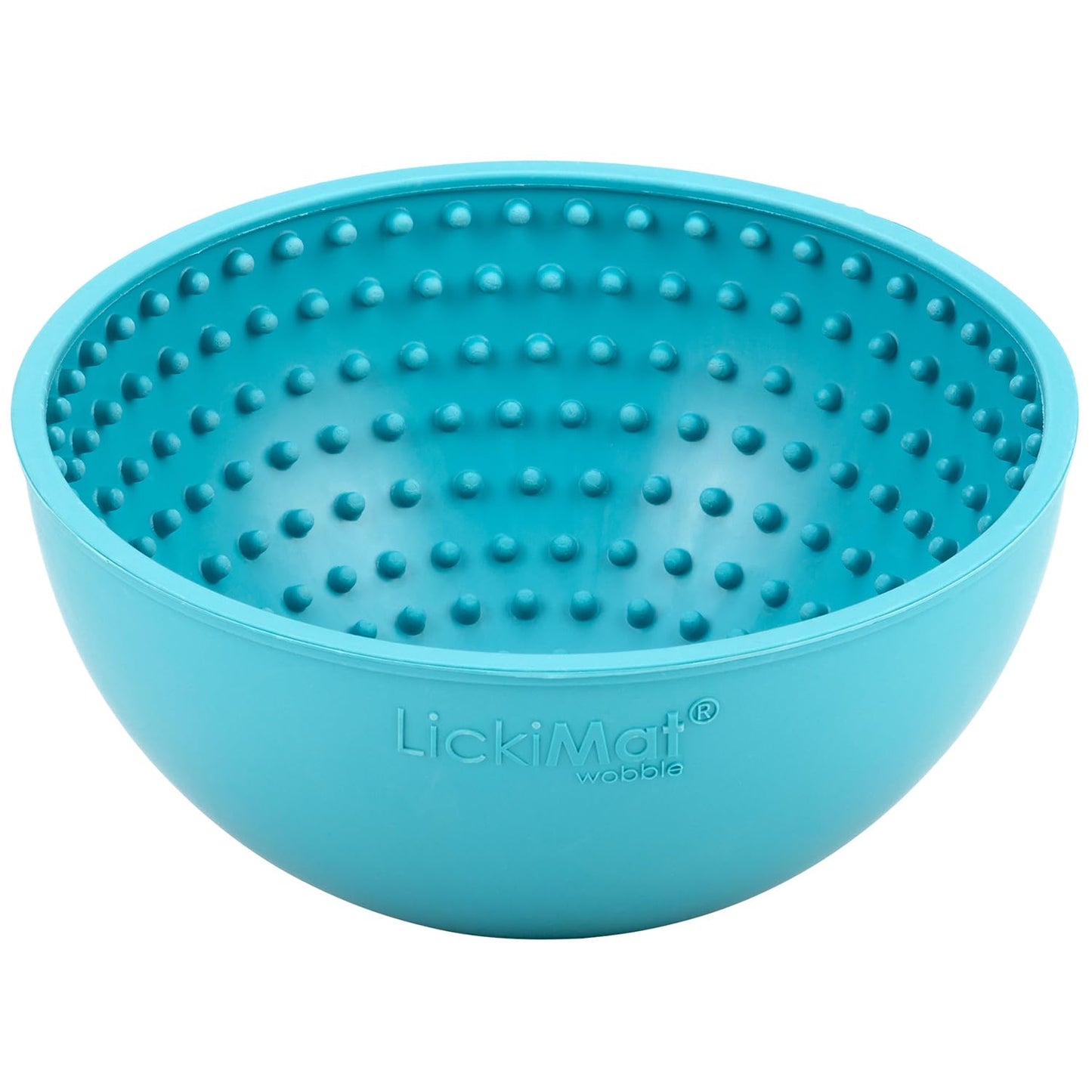 LICKIMAT Wobble, Dog Slow Feeder Bowl Lick Mat, Boredom Anxiety Reducer; Perfect for Food, Treats, Yogurt, or Peanut Butter. Fun Alternative to a Slow Feed Dog Bowl, Turquoise
