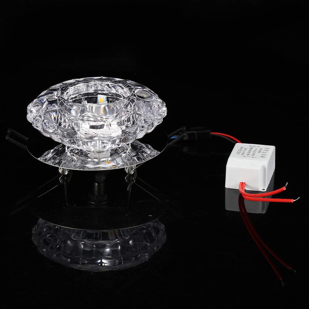 Haofy Ceiling Crystal Light Fixture, LED Recessed Lamp, Modern Chandelier Home Lighting Fixtures for Bathroom, Living Room, Porch, Kitchen, Bedroom, Hallway(Cold Light)